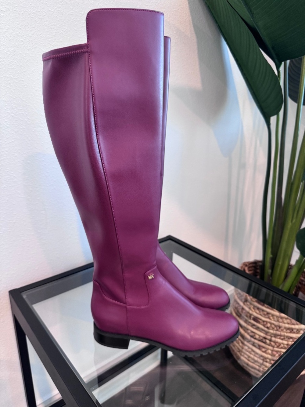 MICHAEL KORS Women’s Britt Knee-High Riding Boots Rich Cherry Color Size 8.5